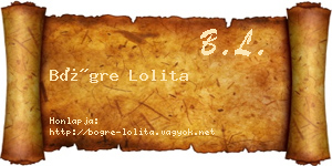 Bögre Lolita névjegykártya